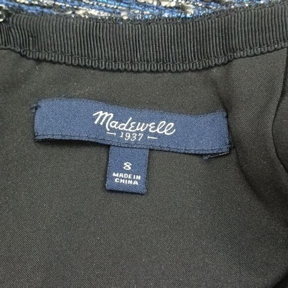 Madewell Skirt Blue Metallic Straight Short Knit Womens Size 8 - Picture 4 of 5